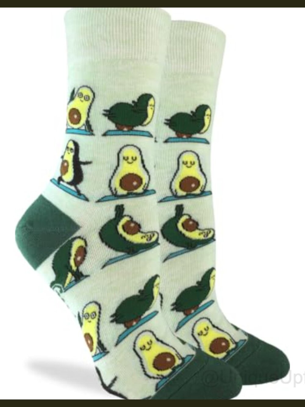 Cotton Blend Crew Socks Women Reinforced Heel Toe Yoga Novelty